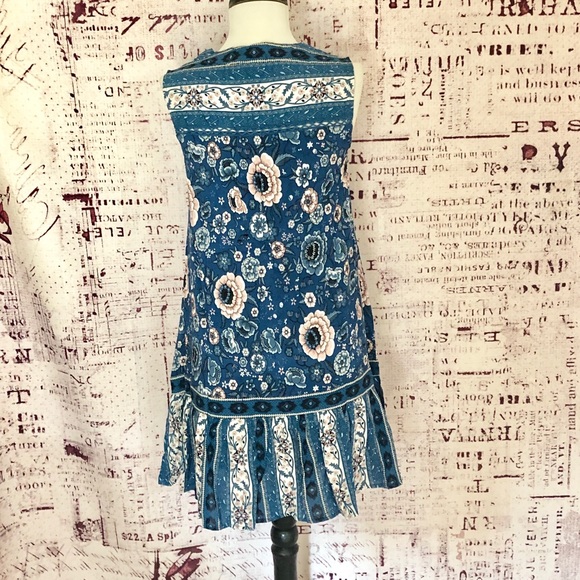 Blue floral sleeveless dress - Picture 5 of 8